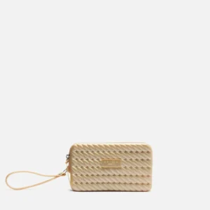 Clutch Dourada Metalizada Alça Marrocos