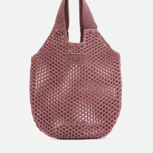 Bolsa Shopping Rosa Crochê Mayra Pequena